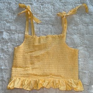 Yellow smocked top